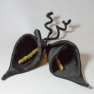 Black Lilies with gold bead stamen 