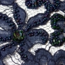 Tambour bead embroidered navy blue lace