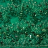 bead and silver thread tambour bead embroidery on green silk chiffon